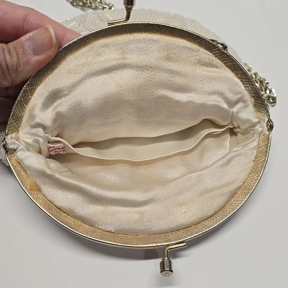 {Mr. Ernest Simon} Vintage Elegant White Beaded Women's Bag - Picture 10 of 12